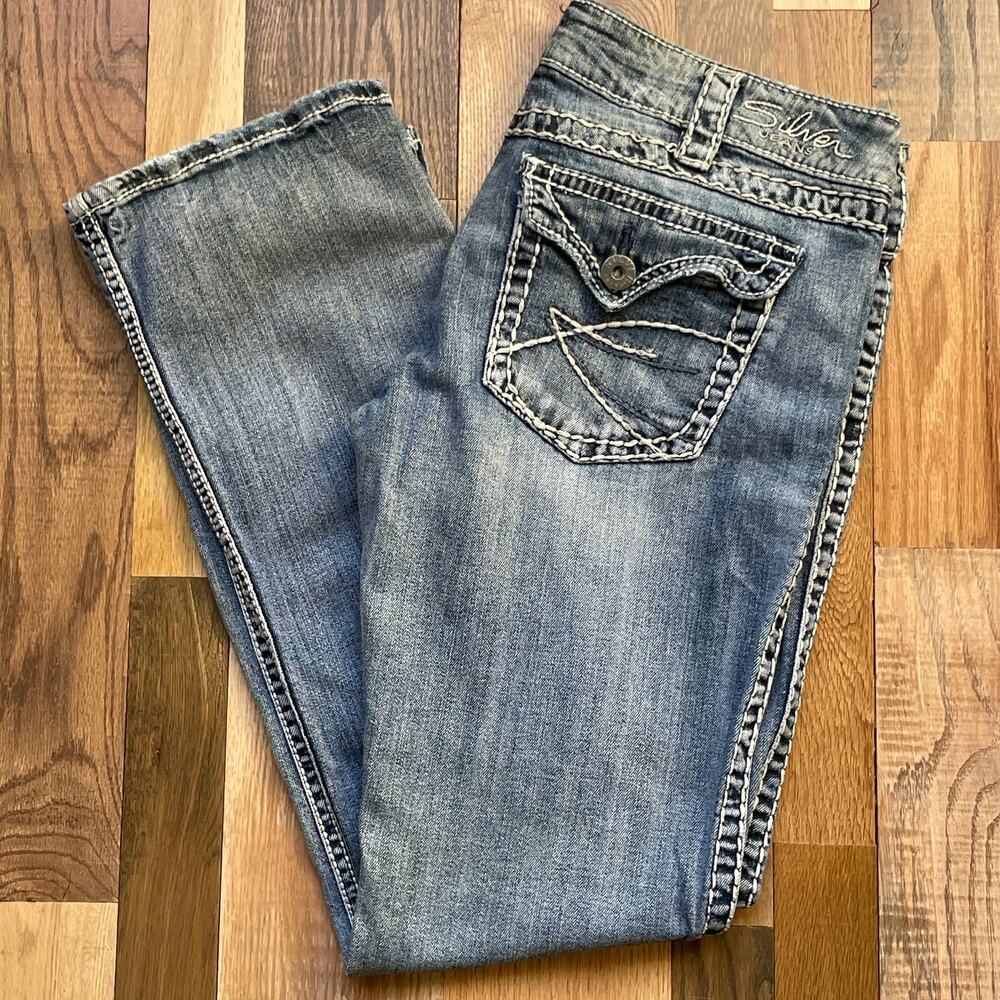 Y2K Silver Jeans McKenzie Bootcut Thick Stitch Low Rise W32 L32